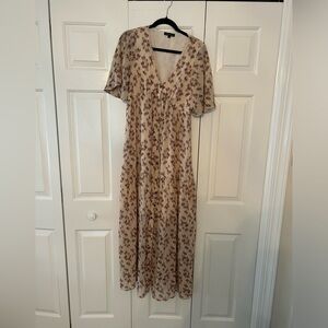Button Front Tiered Floral Maxi NWOT